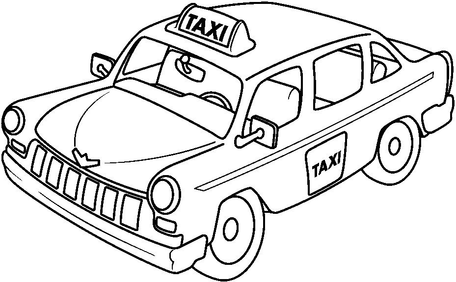 着色页: 出租车 (运输) #137192 - 免费可打印着色页