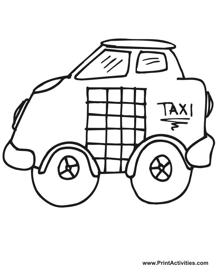 着色页: 出租车 (运输) #137198 - 免费可打印着色页
