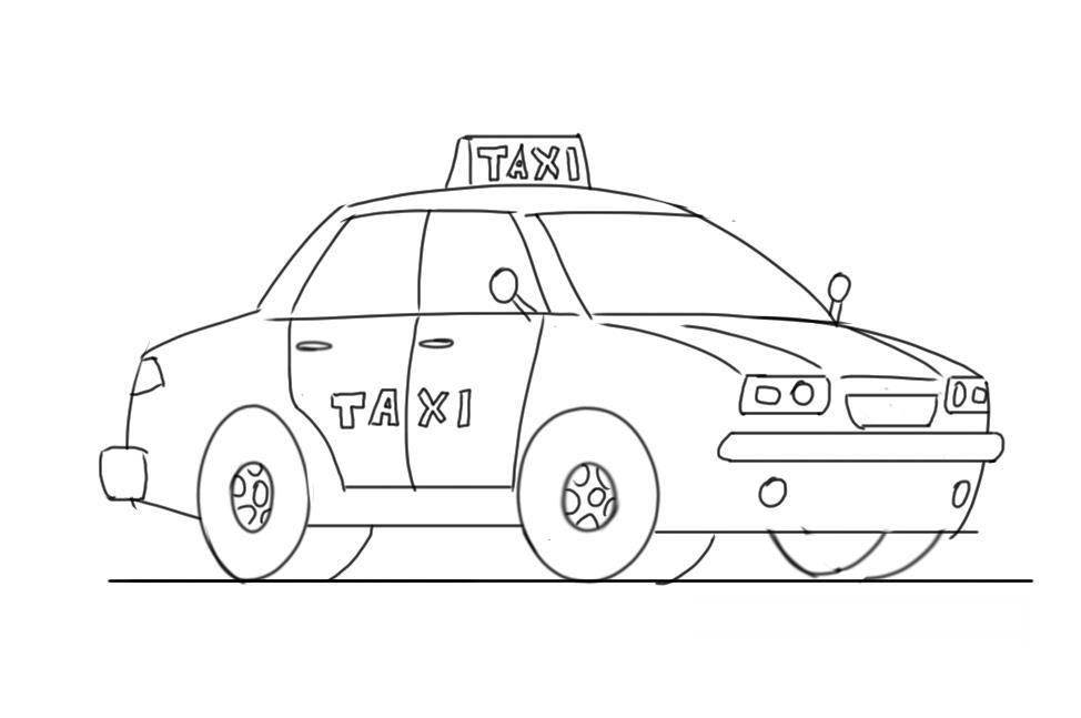 着色页: 出租车 (运输) #137207 - 免费可打印着色页