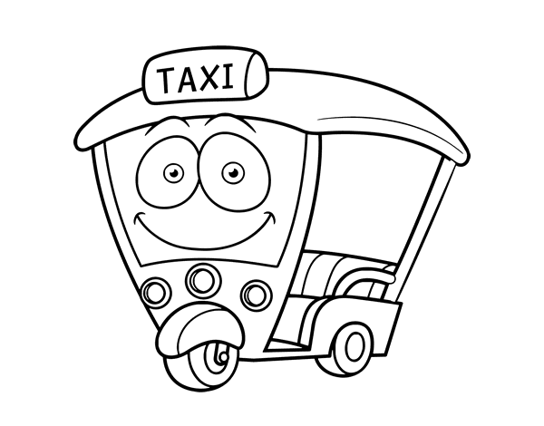 着色页: 出租车 (运输) #137213 - 免费可打印着色页