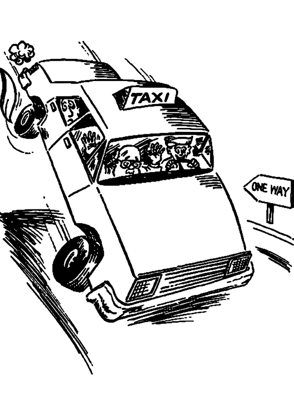 着色页: 出租车 (运输) #137218 - 免费可打印着色页