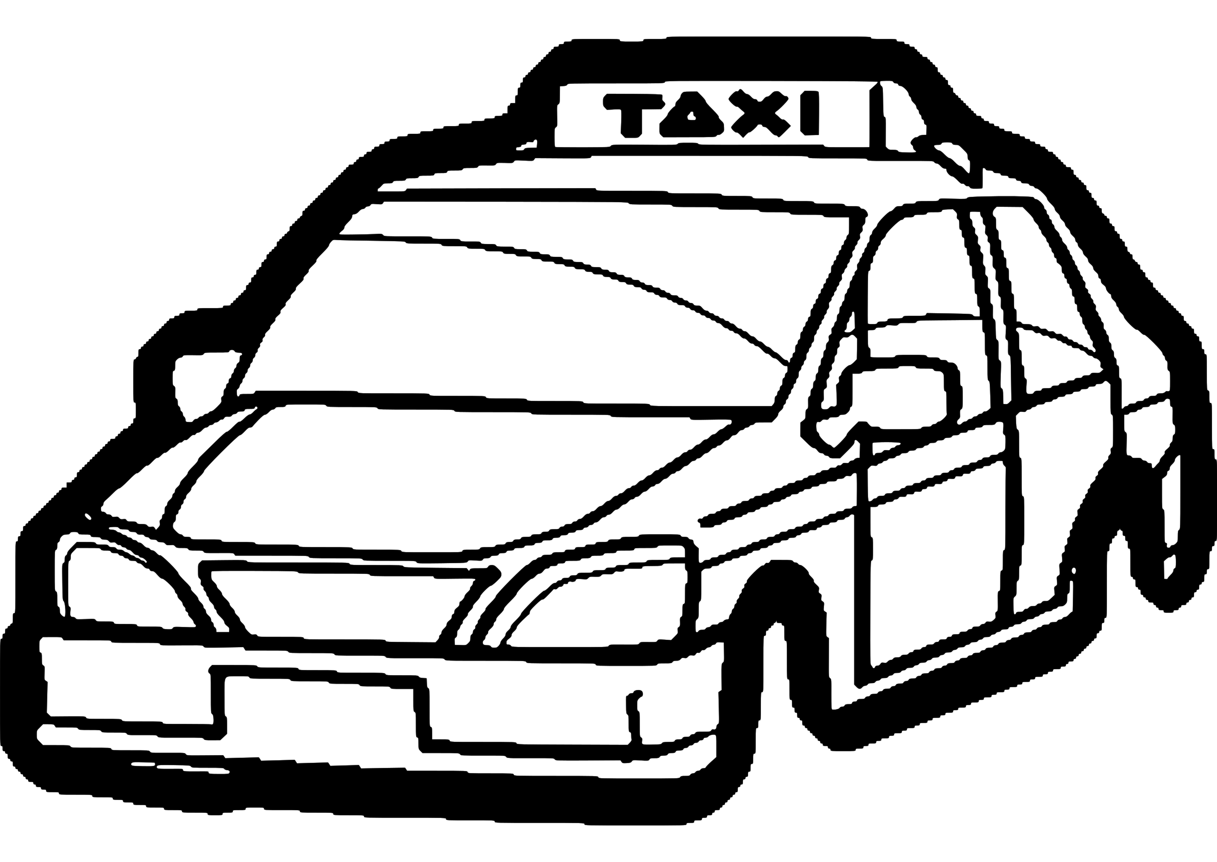 着色页: 出租车 (运输) #137221 - 免费可打印着色页