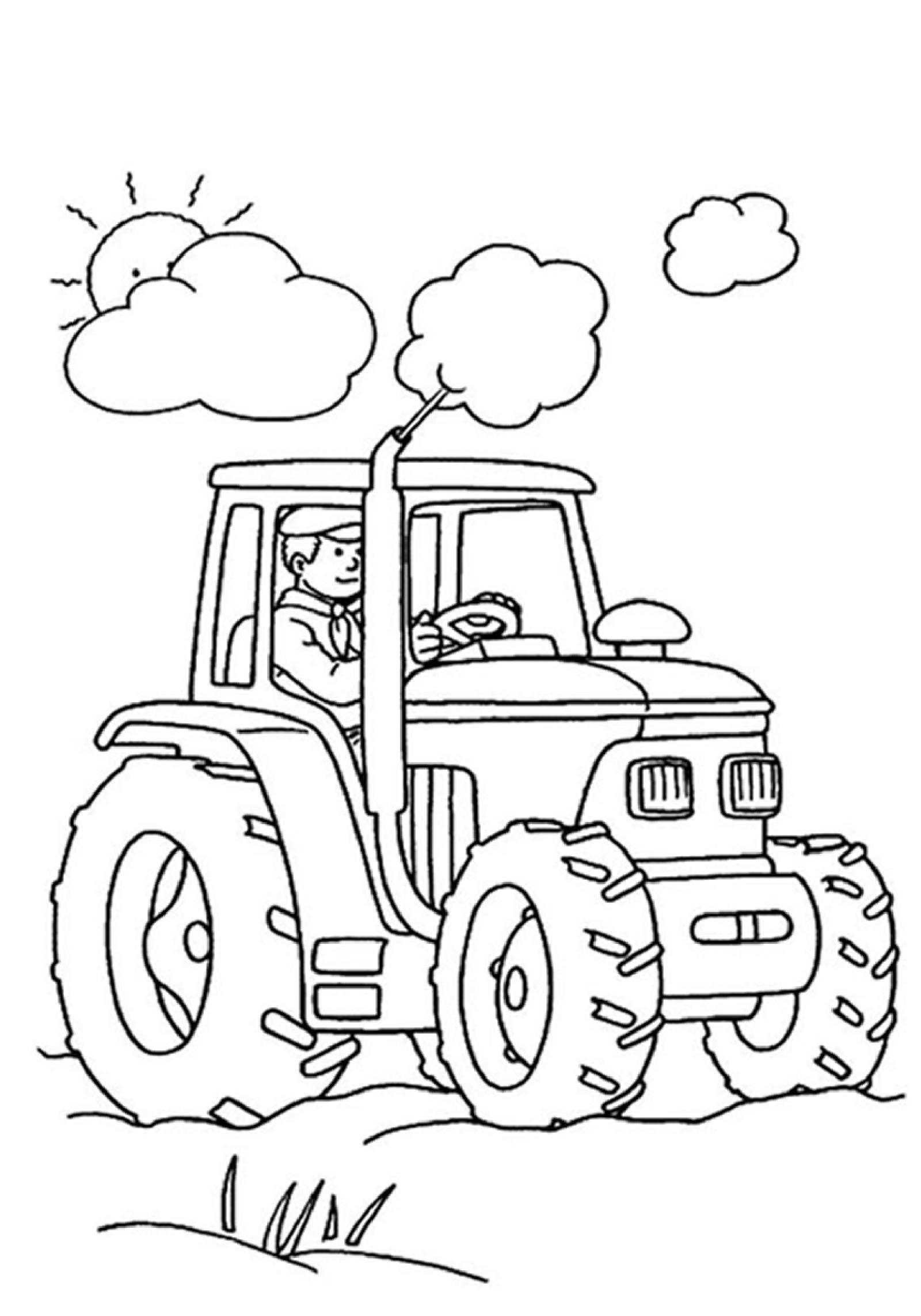 着色页: 拖拉机 (运输) #141939 - 免费可打印着色页