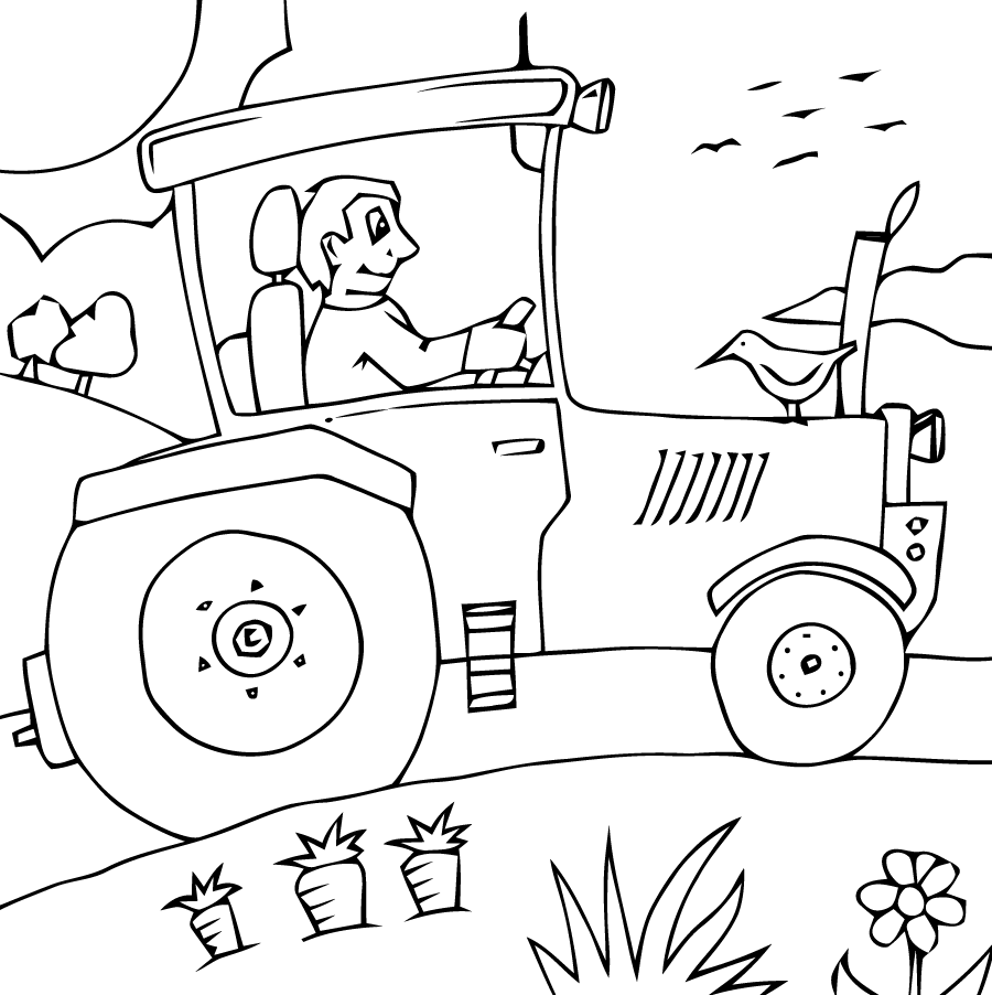 着色页: 拖拉机 (运输) #141940 - 免费可打印着色页