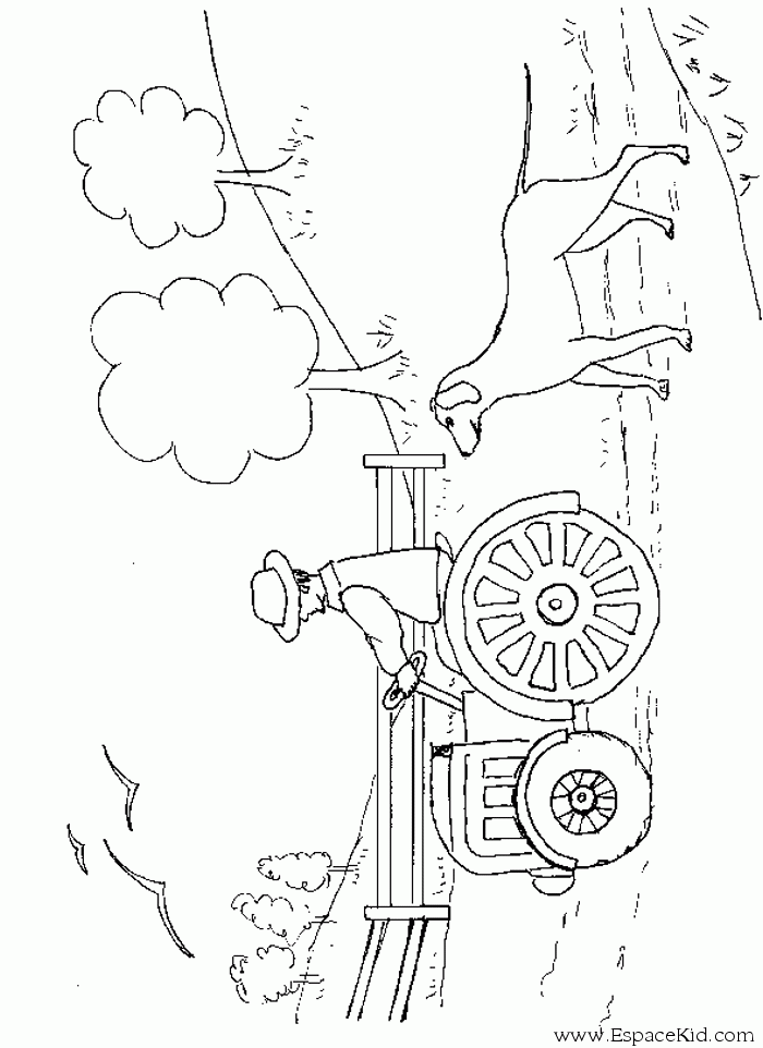 着色页: 拖拉机 (运输) #141942 - 免费可打印着色页