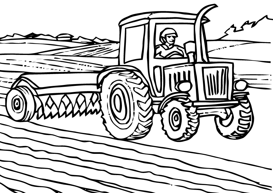 着色页: 拖拉机 (运输) #141943 - 免费可打印着色页
