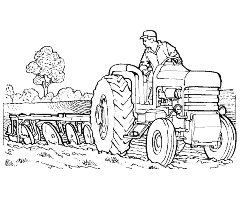 着色页: 拖拉机 (运输) #141976 - 免费可打印着色页