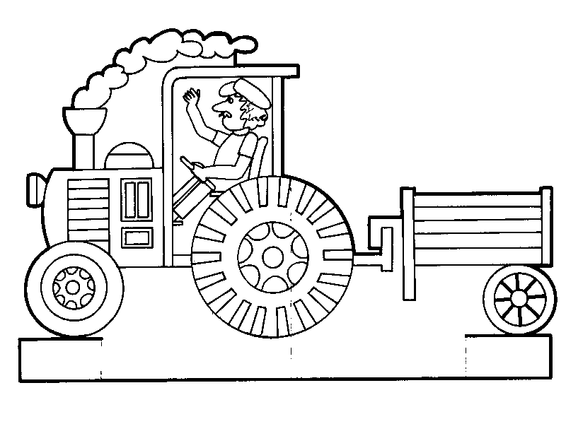 着色页: 拖拉机 (运输) #141992 - 免费可打印着色页