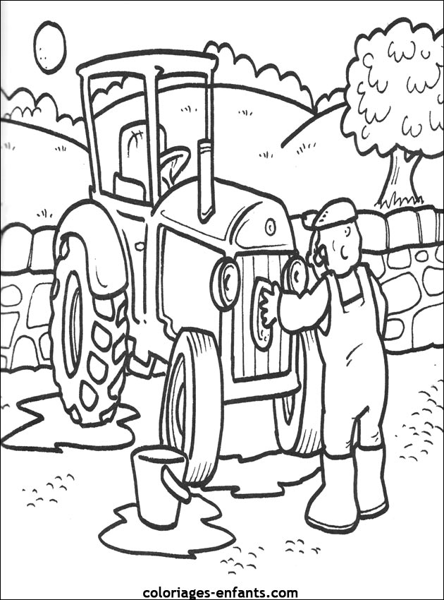 着色页: 拖拉机 (运输) #141995 - 免费可打印着色页