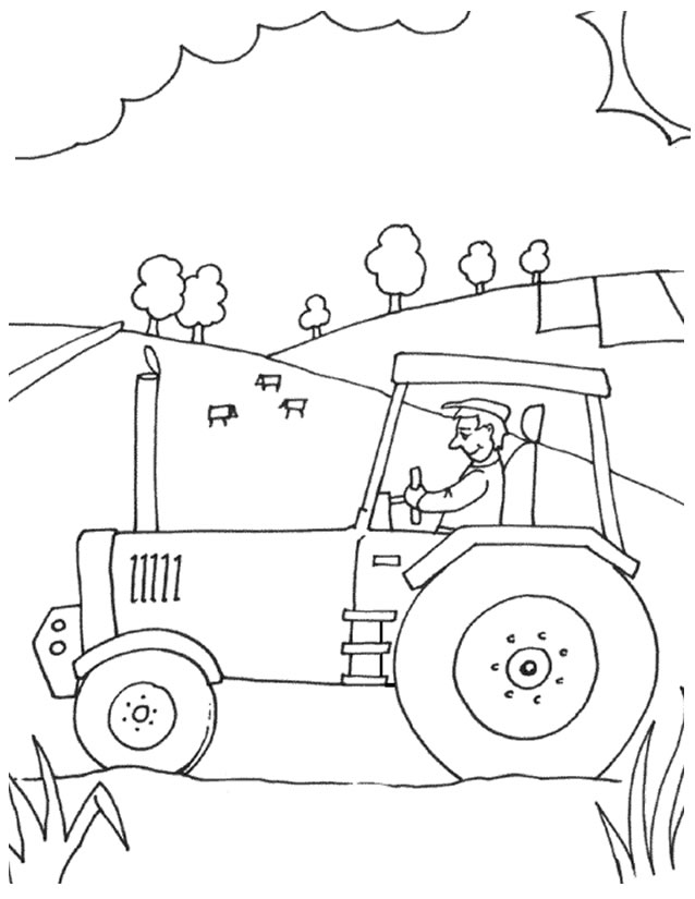 着色页: 拖拉机 (运输) #142011 - 免费可打印着色页
