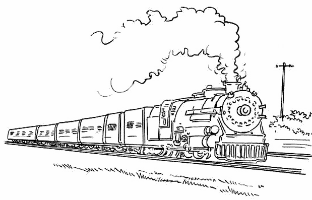 着色页: 火车/机车 (运输) #135034 - 免费可打印着色页