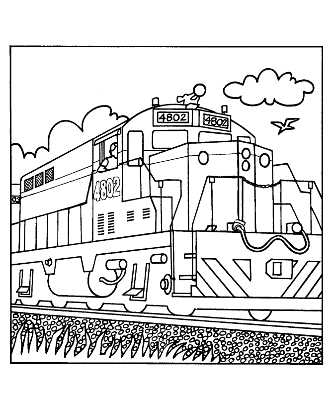 着色页: 火车/机车 (运输) #135043 - 免费可打印着色页
