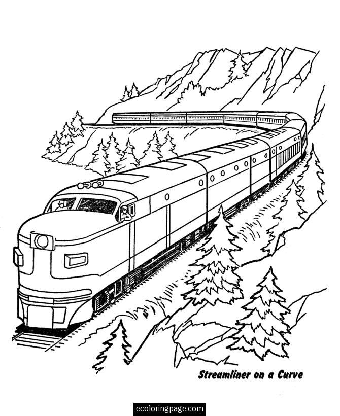 着色页: 火车/机车 (运输) #135052 - 免费可打印着色页