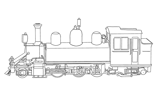 着色页: 火车/机车 (运输) #135054 - 免费可打印着色页