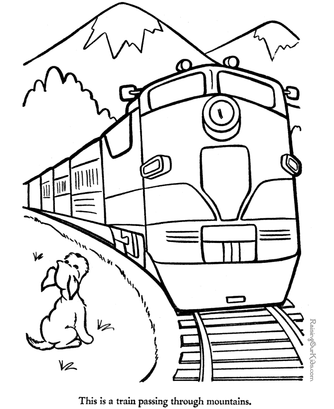 着色页: 火车/机车 (运输) #135055 - 免费可打印着色页