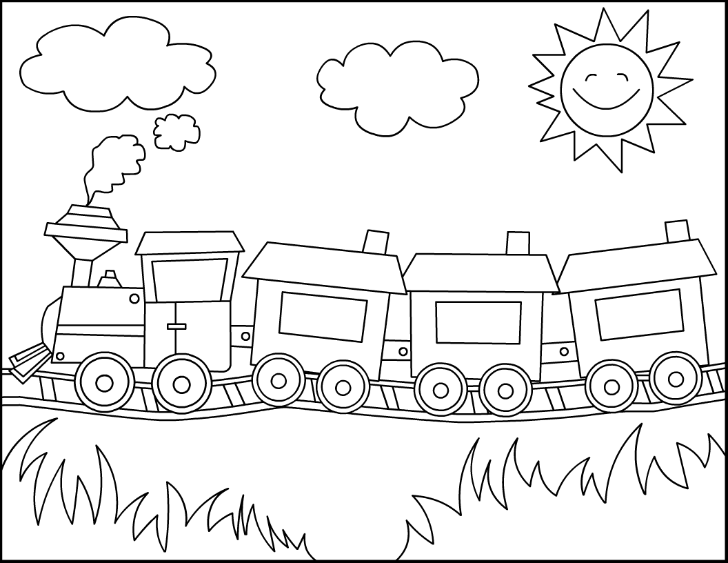 着色页: 火车/机车 (运输) #135056 - 免费可打印着色页