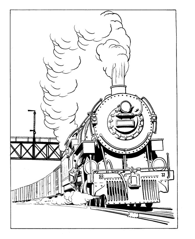 着色页: 火车/机车 (运输) #135088 - 免费可打印着色页