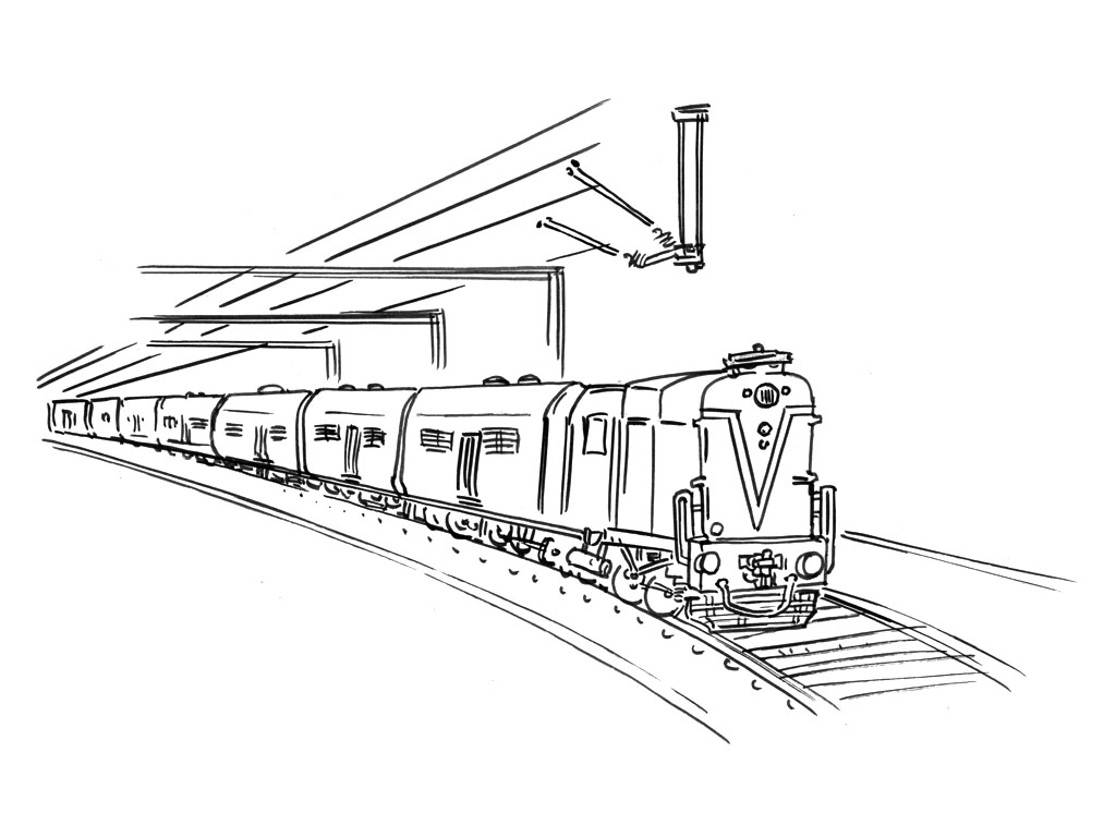 着色页: 火车/机车 (运输) #135108 - 免费可打印着色页