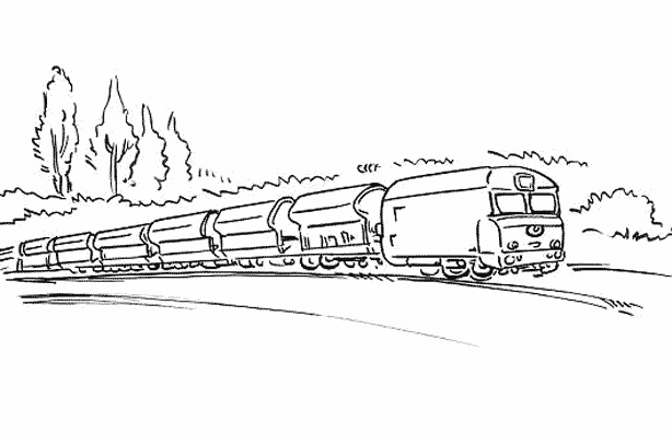 着色页: 火车/机车 (运输) #135171 - 免费可打印着色页