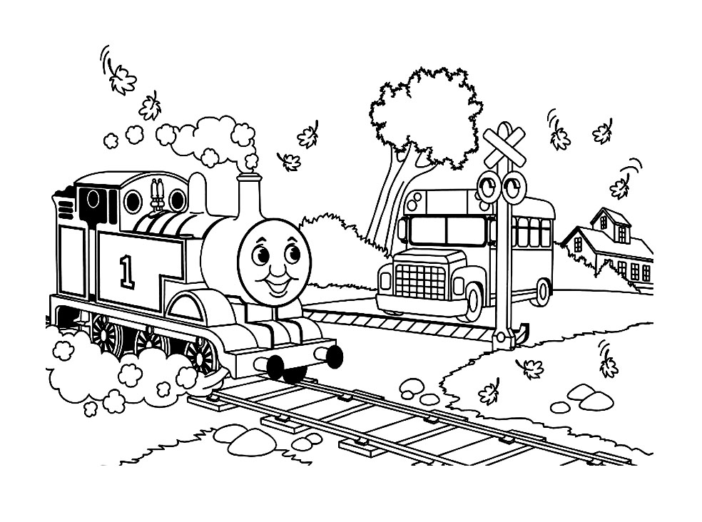 着色页: 火车/机车 (运输) #135178 - 免费可打印着色页