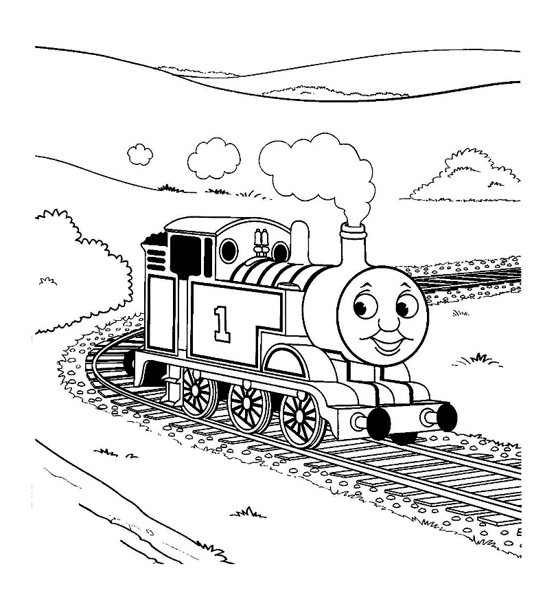 着色页: 火车/机车 (运输) #135194 - 免费可打印着色页