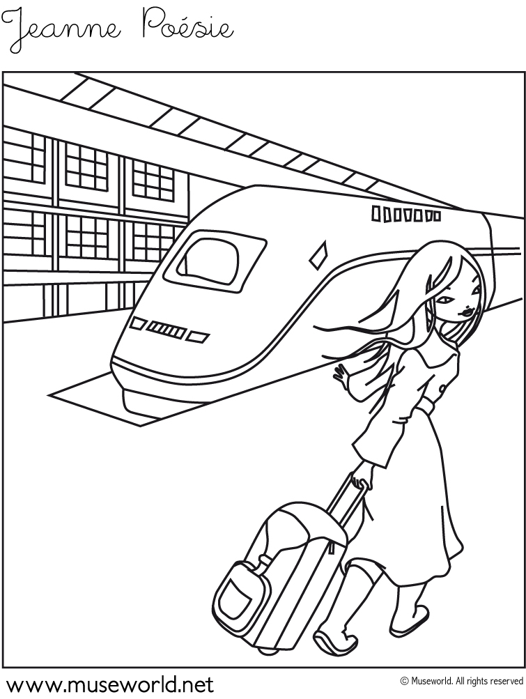 着色页: 火车/机车 (运输) #135218 - 免费可打印着色页