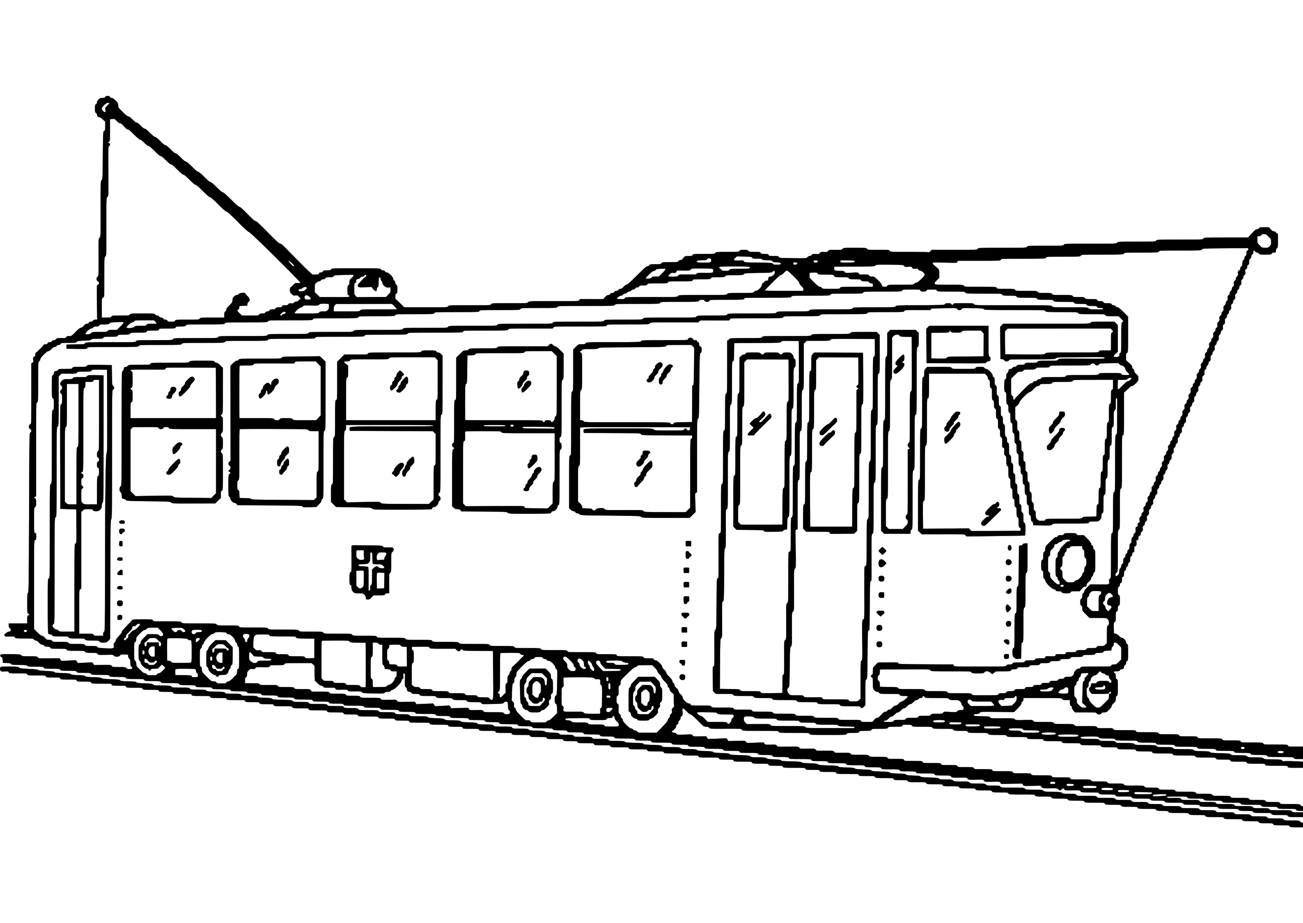 着色页: 电车 (运输) #145410 - 免费可打印着色页