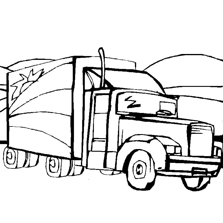 着色页: 卡车 (运输) #135548 - 免费可打印着色页