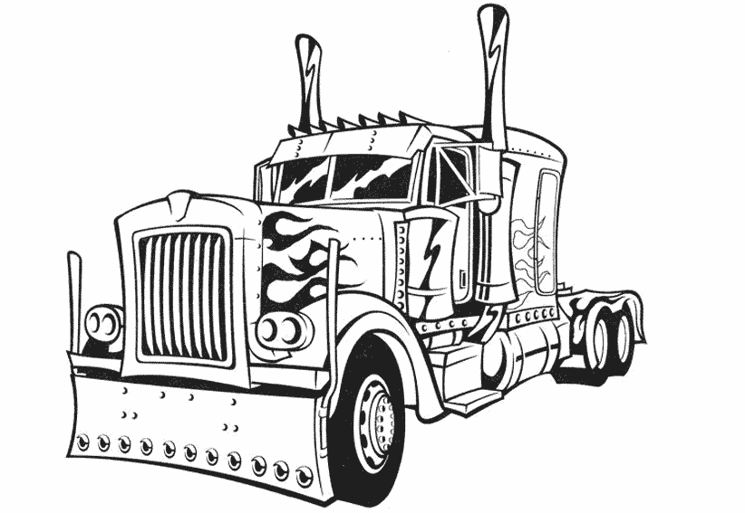 着色页: 卡车 (运输) #135552 - 免费可打印着色页