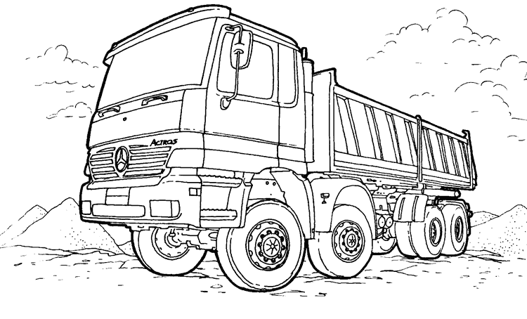 着色页: 卡车 (运输) #135580 - 免费可打印着色页