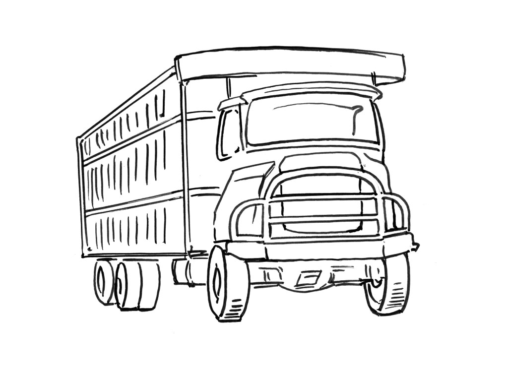 着色页: 卡车 (运输) #135655 - 免费可打印着色页