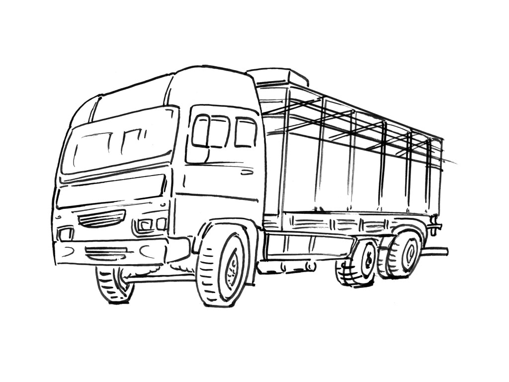 着色页: 卡车 (运输) #135755 - 免费可打印着色页