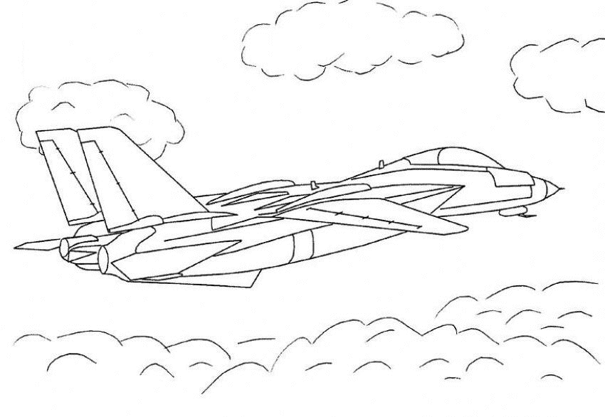 着色页: 军用飞机 (运输) #141039 - 免费可打印着色页