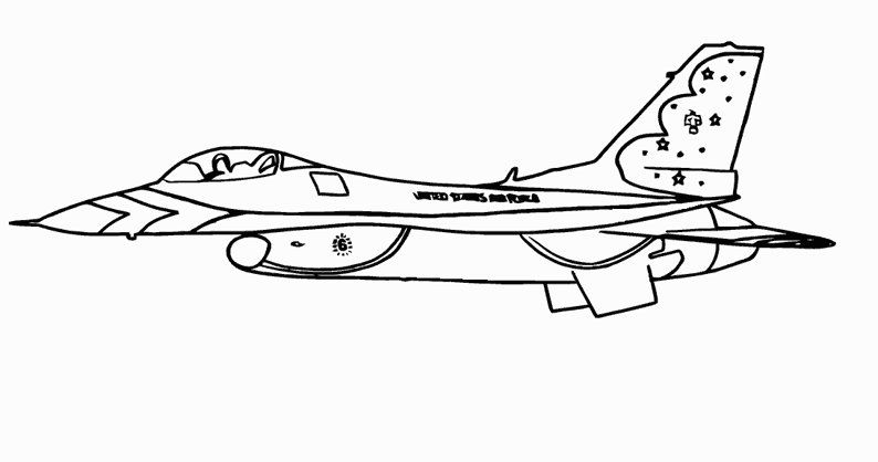 着色页: 军用飞机 (运输) #141052 - 免费可打印着色页