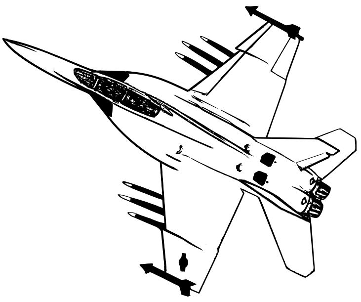 着色页: 军用飞机 (运输) #141056 - 免费可打印着色页
