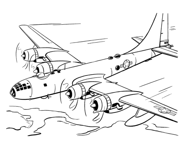 着色页: 军用飞机 (运输) #141118 - 免费可打印着色页
