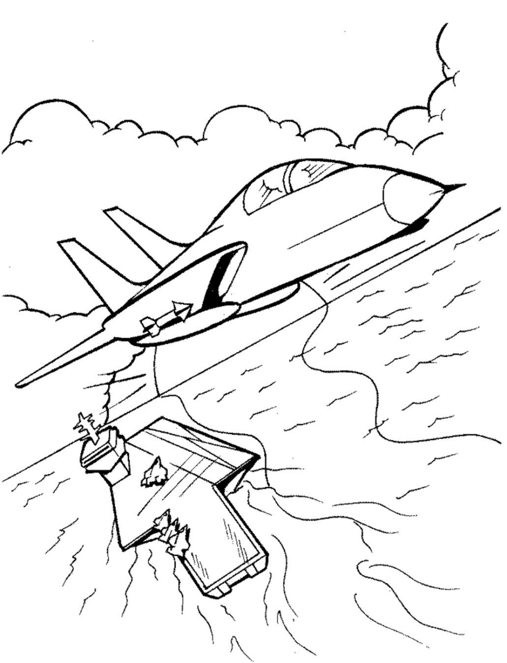 着色页: 军用飞机 (运输) #141164 - 免费可打印着色页