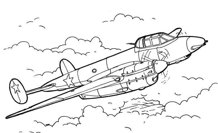 着色页: 军用飞机 (运输) #141238 - 免费可打印着色页