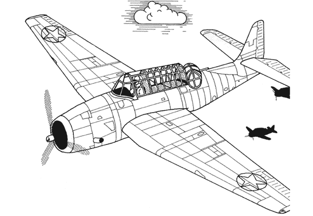 着色页: 军用飞机 (运输) #141245 - 免费可打印着色页
