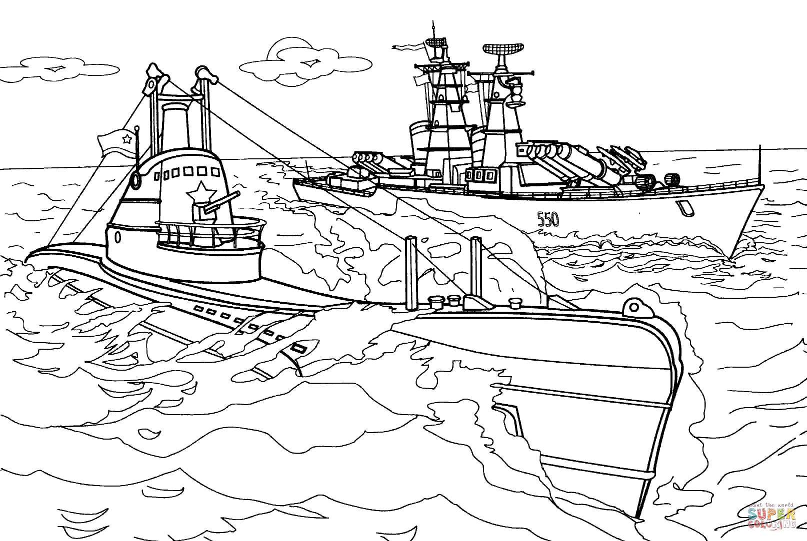 着色页: 军舰 (运输) #138629 - 免费可打印着色页