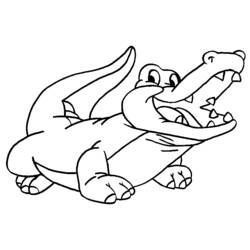 着色页: 短吻鳄 (动物) #381 - 免费可打印着色页