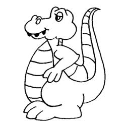 着色页: 短吻鳄 (动物) #388 - 免费可打印着色页
