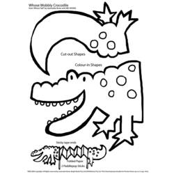 着色页: 短吻鳄 (动物) #398 - 免费可打印着色页