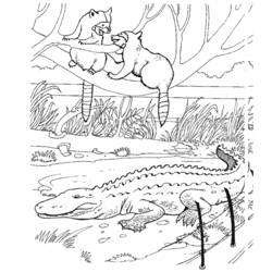 着色页: 短吻鳄 (动物) #421 - 免费可打印着色页