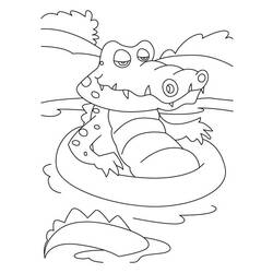 着色页: 短吻鳄 (动物) #451 - 免费可打印着色页