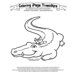 着色页: 短吻鳄 (动物) #468 - 免费可打印着色页