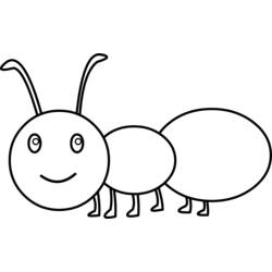 着色页: 蚂蚁 (动物) #6925 - 免费可打印着色页