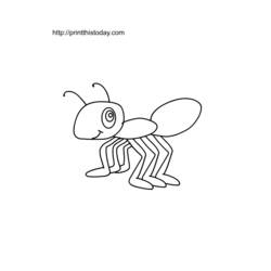 着色页: 蚂蚁 (动物) #6938 - 免费可打印着色页