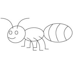 着色页: 蚂蚁 (动物) #6941 - 免费可打印着色页