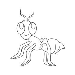 着色页: 蚂蚁 (动物) #7062 - 免费可打印着色页
